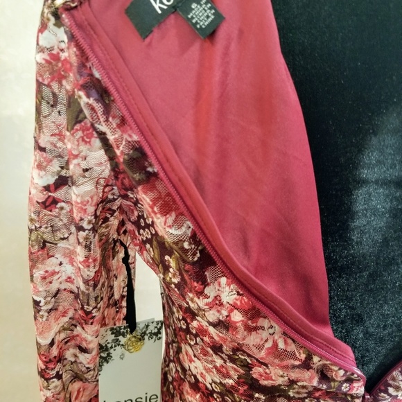 Kensie Womens Lace Floral Print Midi Dress - Picture 6 of 8